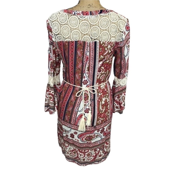 Ark & Co Crochet Accent Floral Mini Swing Dress - Picture 2 of 10